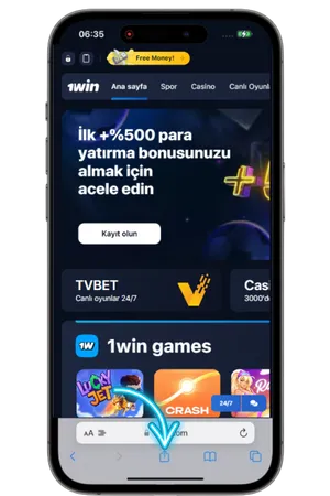 1Win iOS resmi site ana ekranı